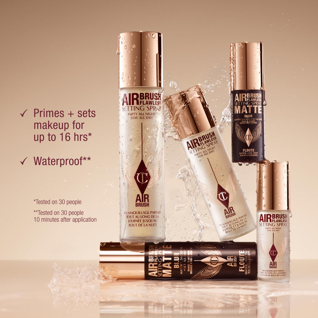 Charlotte Tilbury Airbrush Flawless Setting Spray - Ultra-Fine Hydrating Mist to Prime & Set Makeup Up to 16Hr – Soothes and Blurs Skin, Waterproof, Wedding Makeup-Charlotte Tilbury Airbrush Flawless Setting Spray - Ultra-Fine Hydrating Mist to Prime & Set Makeup Up to 16Hr – Soothes and Blurs Skin, Waterproof, Wedding Makeup