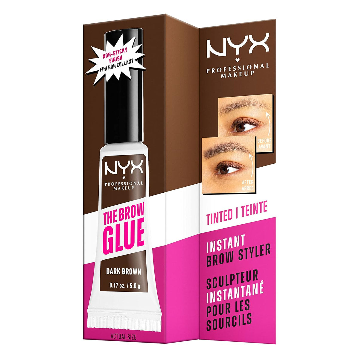 NYX PROFESSIONAL MAKEUP The Brow Glue, Extreme Hold Eyebrow Gel - Clear-NYX PROFESSIONAL MAKEUP The Brow Glue, Extreme Hold Eyebrow Gel - Clear