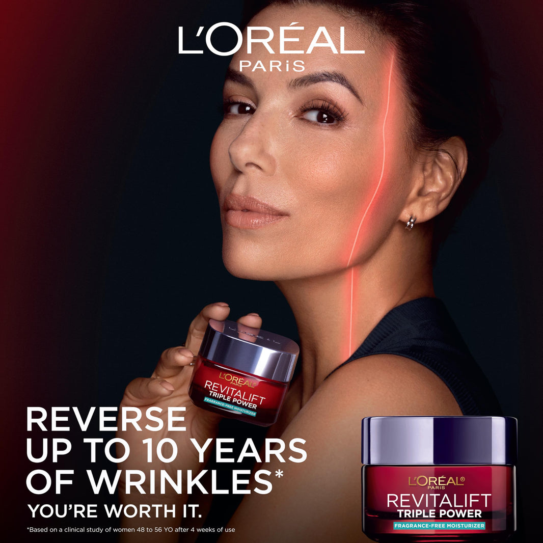 L'Oreal Paris Revitalift Triple Power Anti-Aging Face Moisturizer, Pro Retinol, Hyaluronic Acid & Vitamin C to Reduce Wrinkles, Firm & Brighten Skin, 2.55 Oz-L'Oreal Paris Revitalift Triple Power Anti-Aging Face Moisturizer, Pro Retinol, Hyaluronic Acid & Vitamin C to Reduce Wrinkles, Firm & Brighten Skin, 2.55 Oz