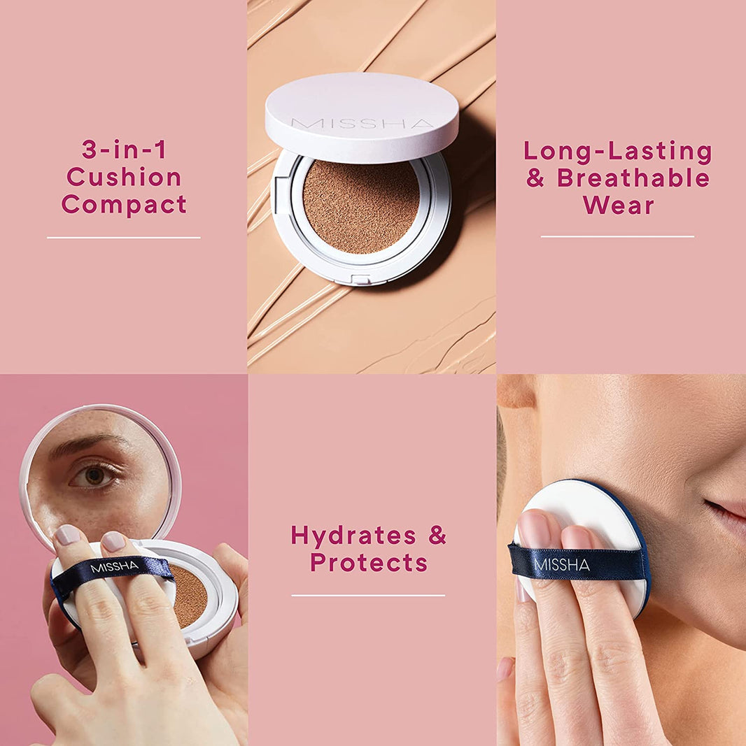 Missha M Magic Cushion Cover Lasting #21 Neutral Light Beige-Missha M Magic Cushion Cover Lasting #21 Neutral Light Beige