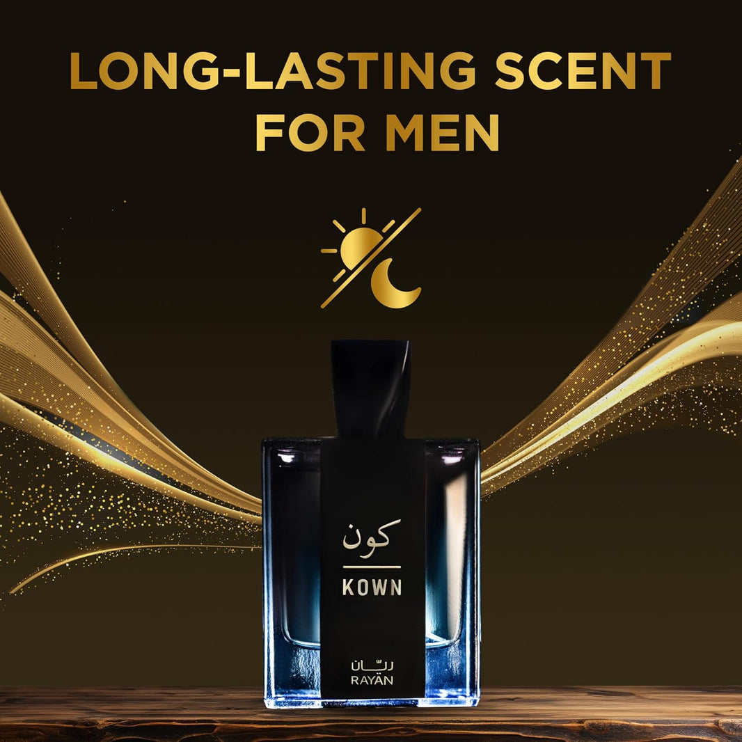 RAYAN Kown - Modern Woody Oud Perfume for Men, Arabian Eau De Parfum, 100mL (3.34 Fl oz) Perfumes Arabes Para Hombres, Long Lasting Perfume with Bergamot, Lavender, Cardamom - A Gift for All Occasions-RAYAN Kown - Modern Woody Oud Perfume for Men, Arabian Eau De Parfum, 100mL (3.34 Fl oz) Perfumes Arabes Para Hombres, Long Lasting Perfume with Bergamot, Lavender, Cardamom - A Gift for All Occasions