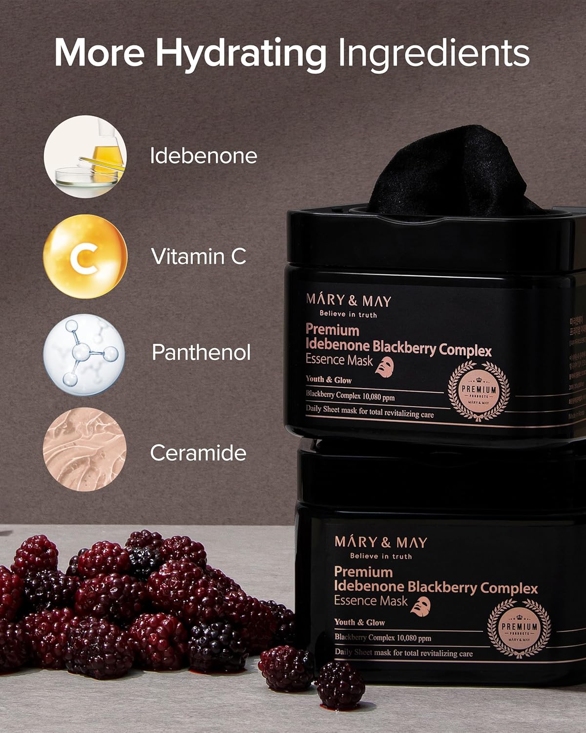 Mary & May Premium Idebenone Blackberry Complex Essence Mask-Mary & May Premium Idebenone Blackberry Complex Essence Mask