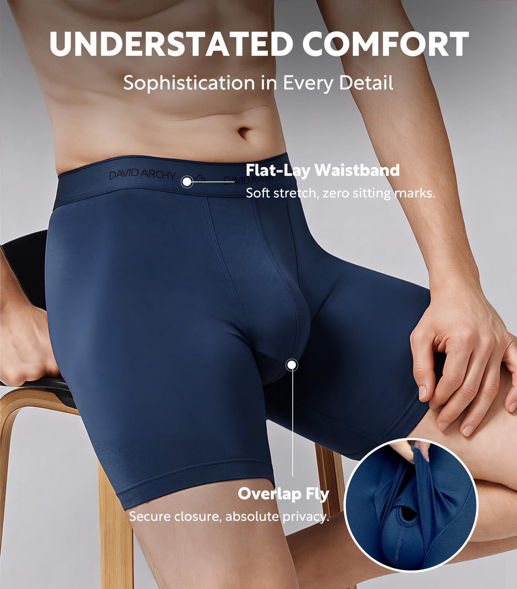 DAVID ARCHY Men's Underwear Modal Boxer Briefs Trunks Multi-Pack | Dual Pouch with Fly, Ultra Soft Second Skin Feel, Breathable Stretch Spandex, Anti Chafing, Daily Lounging Work Travel-DAVID ARCHY Men's Underwear Modal Boxer Briefs Trunks Multi-Pack | Dual Pouch with Fly, Ultra Soft Second Skin Feel, Breathable Stretch Spandex, Anti Chafing, Daily Lounging Work Travel