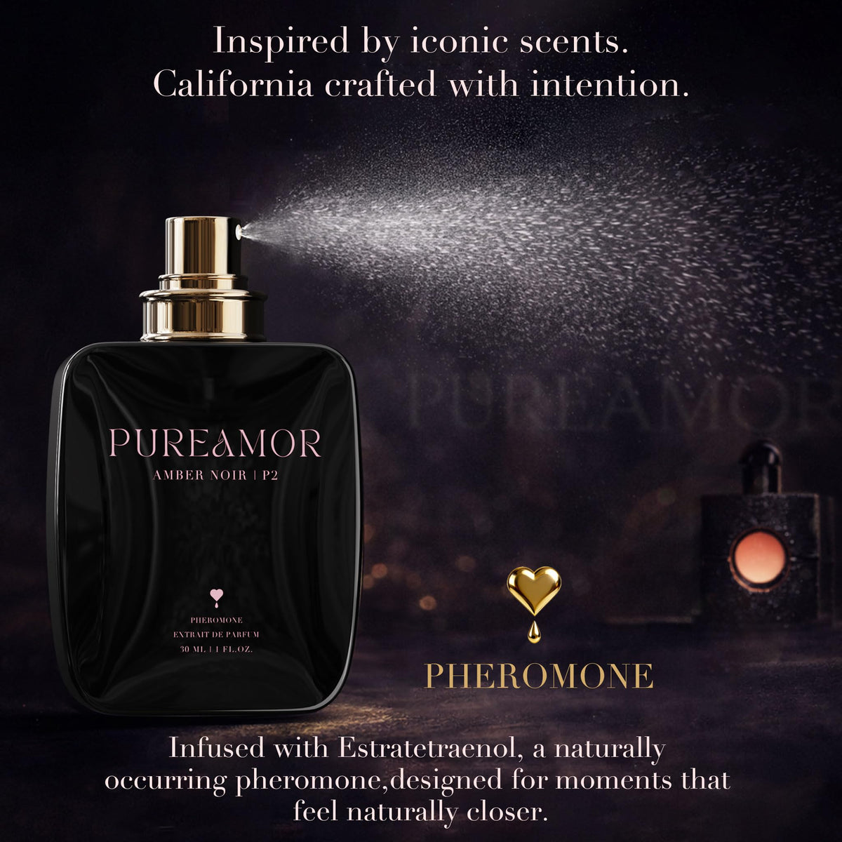 PUREAMOR Pheromone Perfume for Women, Moonlight Mellow Extrait de Parfum - Long Lasting Sweet Floral Gourmand Scent, 30% High Concentration, Full Size Fragrance Spray, 1.0 oz / 30 ml-PUREAMOR Pheromone Perfume for Women, Moonlight Mellow Extrait de Parfum - Long Lasting Sweet Floral Gourmand Scent, 30% High Concentration, Full Size Fragrance Spray, 1.0 oz / 30 ml