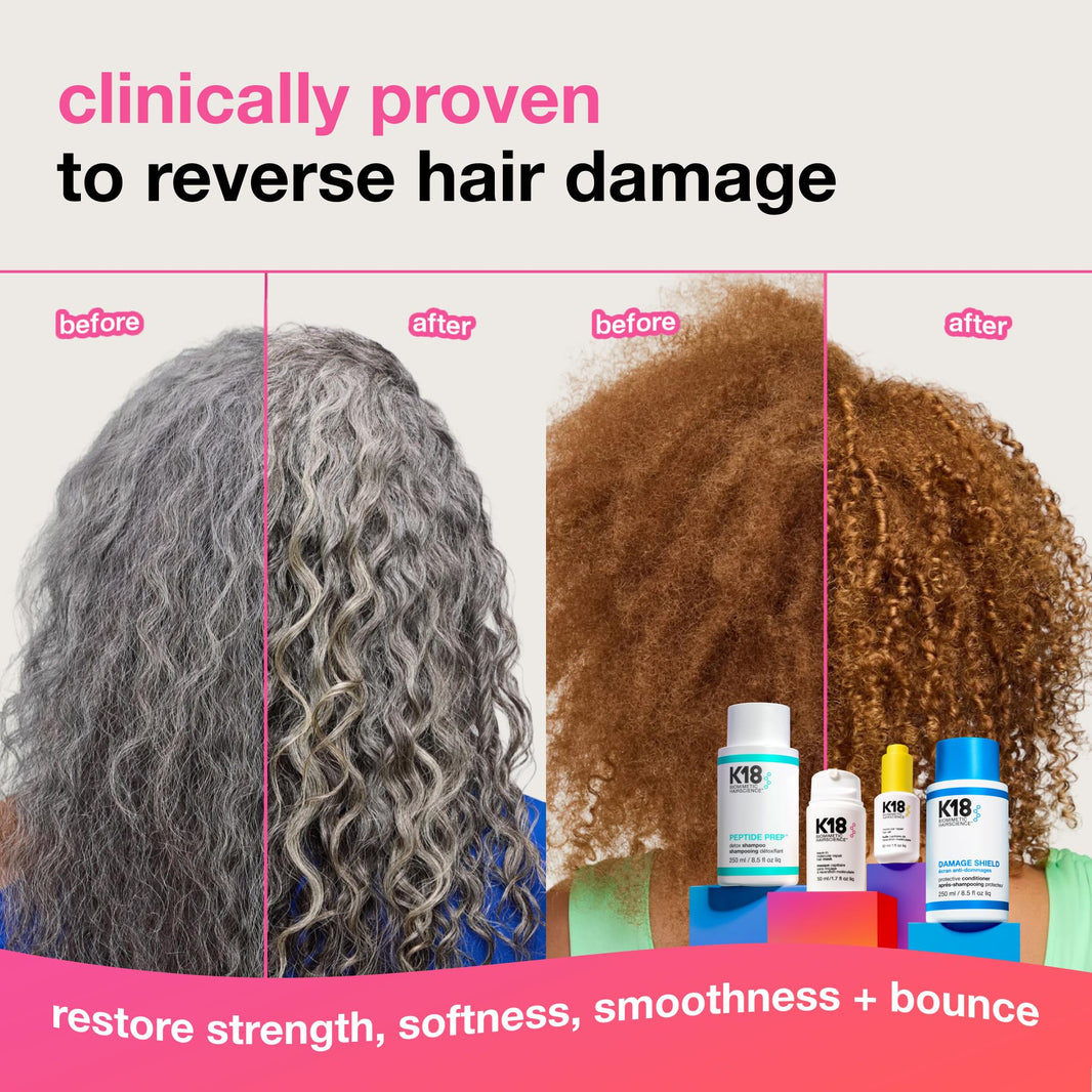 K18 Leave-In Molecular Repair Hair Mask, Patented, Lasting Repair For Dry, Frizzy, Damaged Hair, Reverse Damage In 4 Minutes From Bleach, Color, Chemical Services + Heat-K18 Leave-In Molecular Repair Hair Mask, Patented, Lasting Repair For Dry, Frizzy, Damaged Hair, Reverse Damage In 4 Minutes From Bleach, Color, Chemical Services + Heat