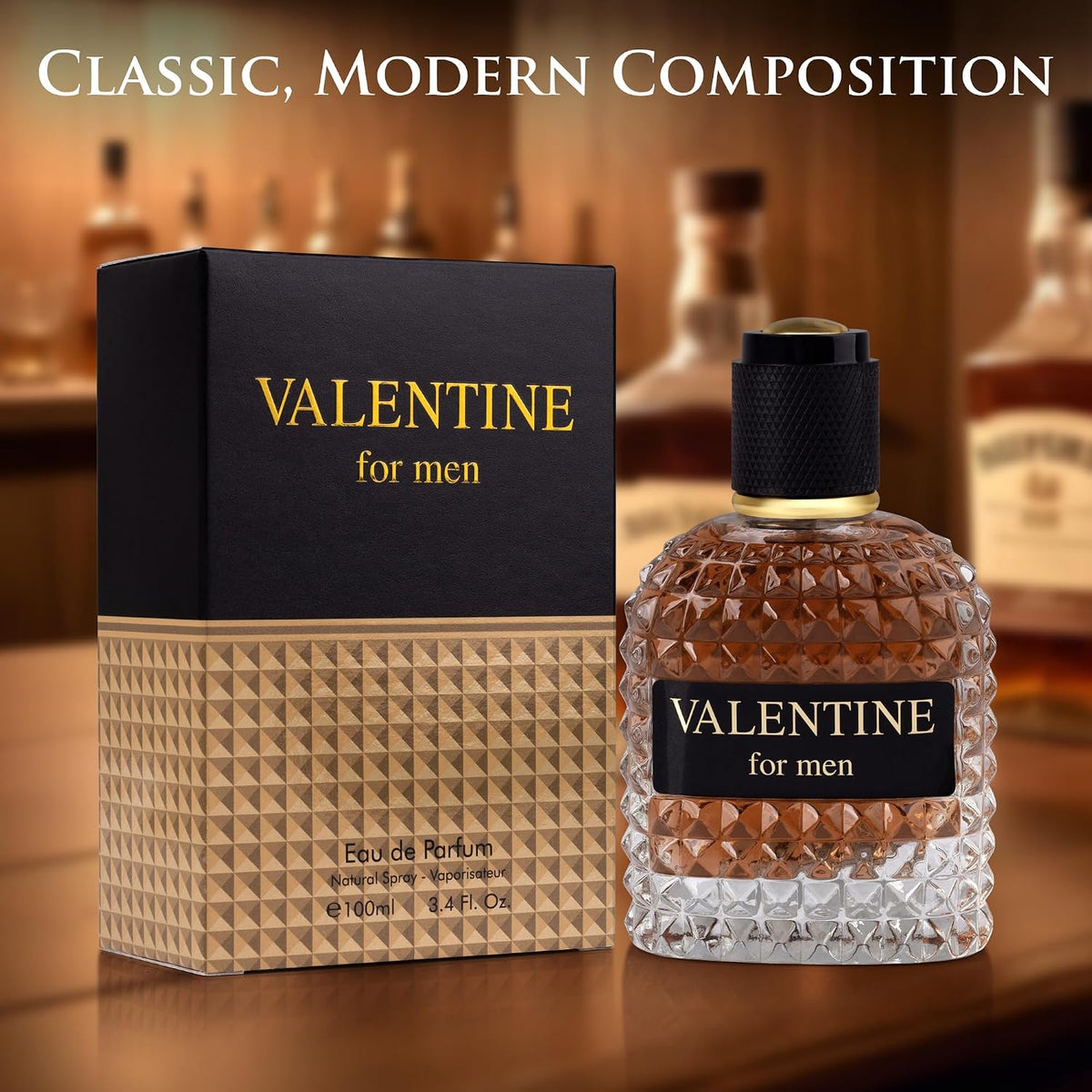URBAN COLLECTION Valentine for Men Eau De Parfum- Top Notes of Woody & Outdoor - Middle Scent of Roasted Coffee Bean, Chocolate & Hazelnut - Free of Paraben - Elegant 100ml Bottle, Men Parume-URBAN COLLECTION Valentine for Men Eau De Parfum- Top Notes of Woody & Outdoor - Middle Scent of Roasted Coffee Bean, Chocolate & Hazelnut - Free of Paraben - Elegant 100ml Bottle, Men Parume
