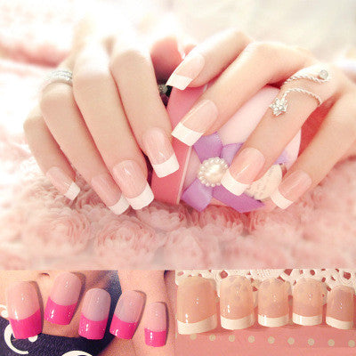 Nail art  Nail art finished French long fake nail patch long French-32084b464c652ed5ab1f5fbb8dc88735