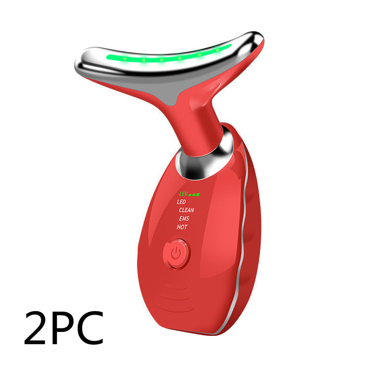 Neck Face Beauty Device Colorful LED Photon Therapy Skin Tighten Reduce Double Chin Anti Wrinkle Remove Lifting Massager-3c60fd1695949e83e457f1858f446604