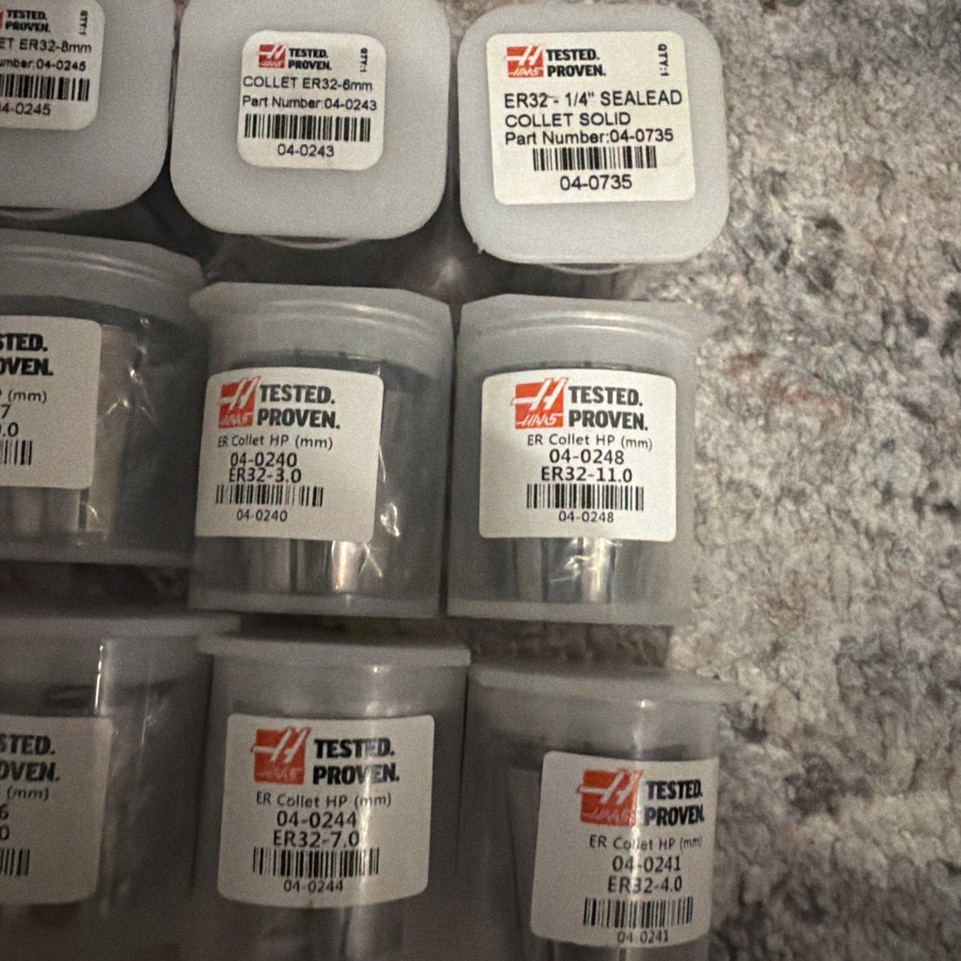 Haas ER32 Collet Lot – 12pc Mixed Sizes – CNC Tooling – New in Cases-Haas ER32 Collet Lot – 12pc Mixed Sizes – CNC Tooling – New in Cases