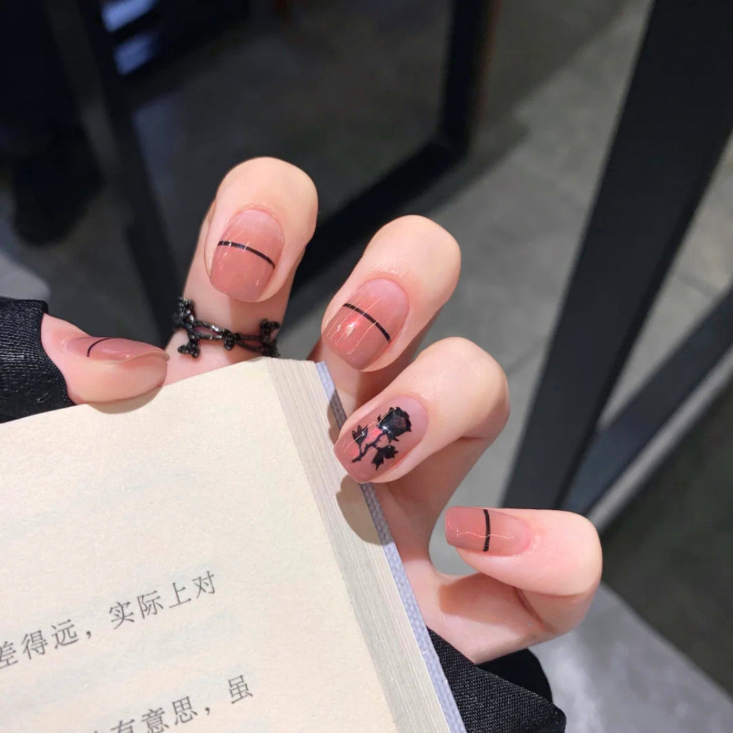 Ashionable Blue And Graffiti Pattern Wearable Fake Nails-e94a17e4d1bc8018b27b8e938b2e19c