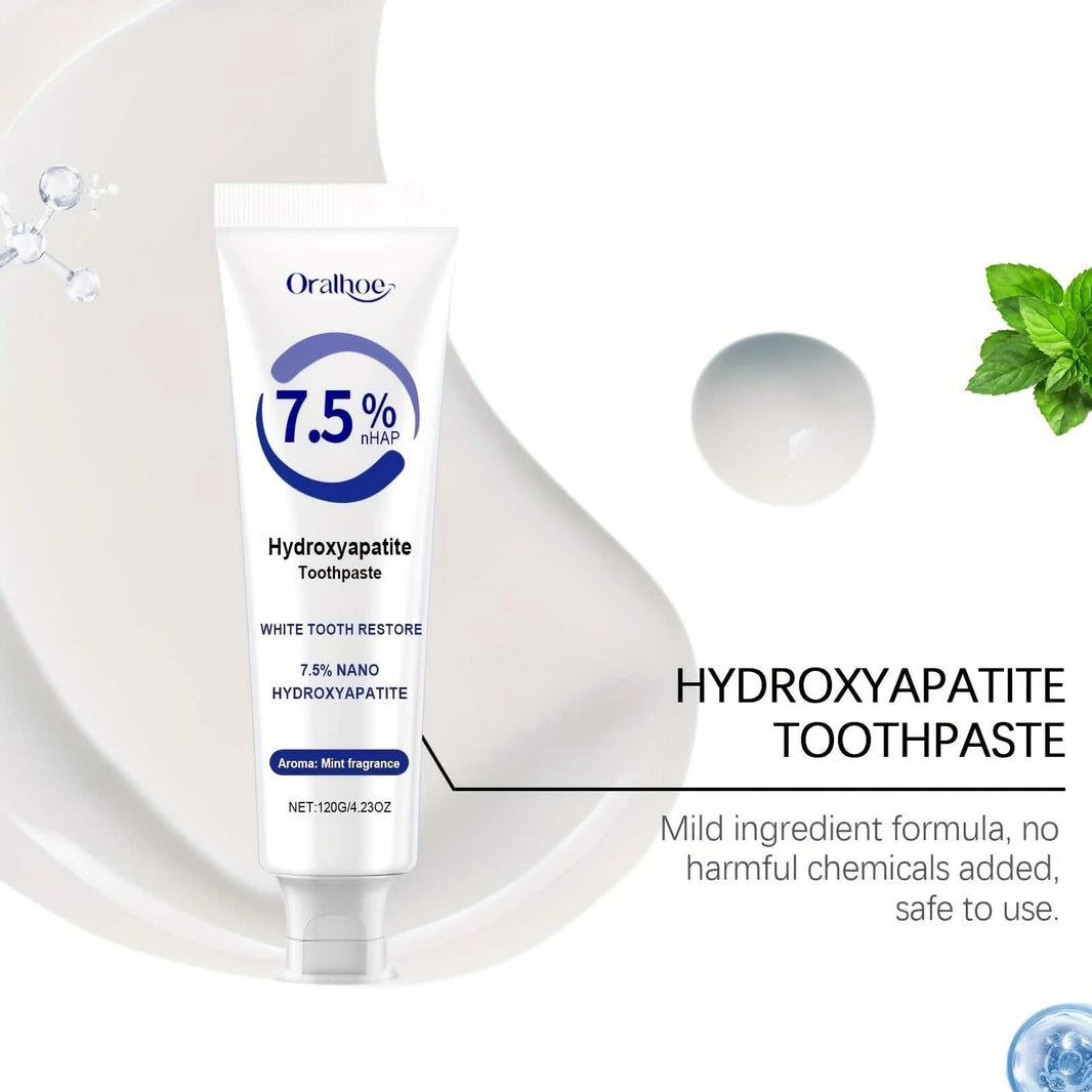 Hydroxyapatite Toothpaste – 7.5% NHAP, Whitening Mint, Gentle Teeth & Mouth Care-Hydroxyapatite Toothpaste – 7.5% NHAP, Whitening Mint, Gentle Teeth & Mouth Care
