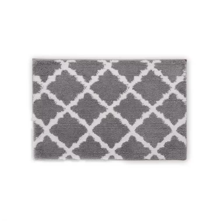 Bibb Home 1-2 Pack Trellis Micro Shag Bath Rugs 17" X 24"-Bibb Home 1-2 Pack Trellis Micro Shag Bath Rugs 17" X 24"