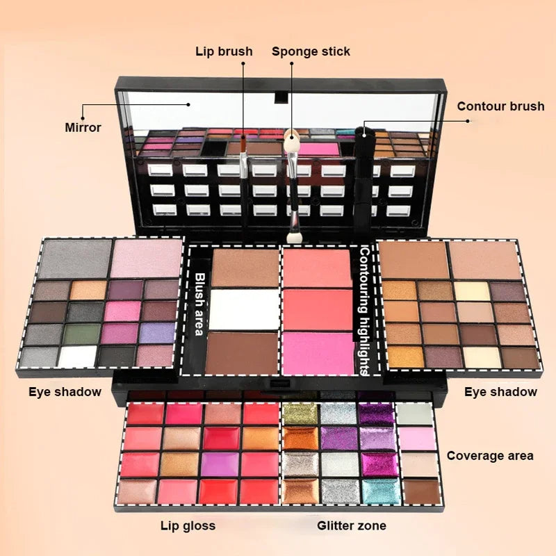 74 Colors Makeup Set Lip Gloss Blush Eyeshadow Highlight Combination Plate Wholesale Makeup Set-1edc5ccd4ce73e2b82c9d4f9598a7178