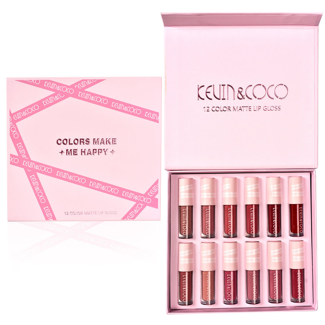 12 Colors Non Stick Cup Lip Gloss Set Waterproof Long Lasting-1f42a4b5d124a492e8746c02b24710a3