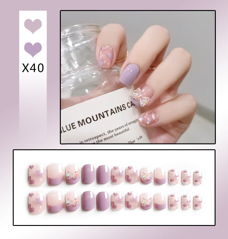 French Worn Removable Nails And Diamonds-da753b29c66ceb280354b86d7955c94c