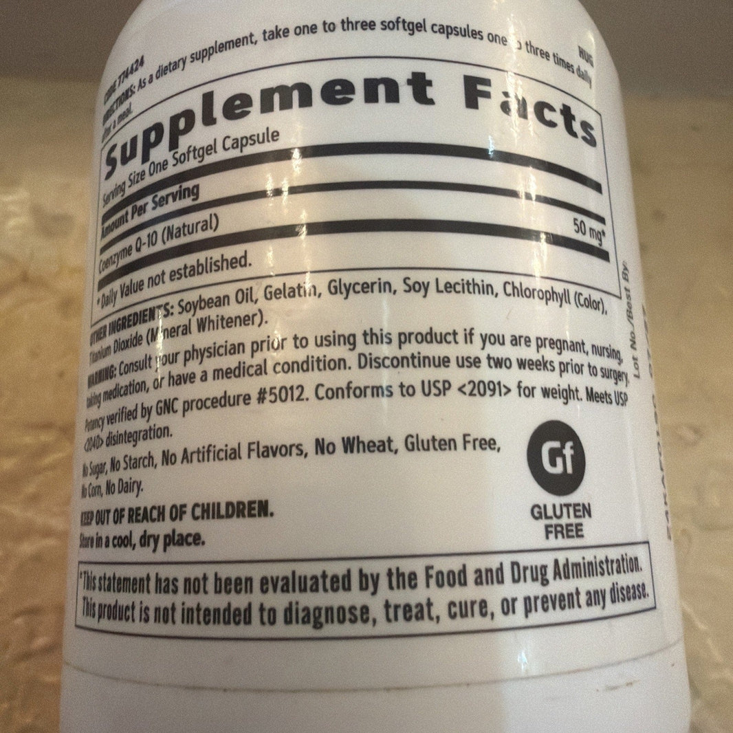 GNC CoQ10 50mg Nutritional Supplement 120 Count Supports Heart Health 7/27-GNC CoQ10 50mg Nutritional Supplement 120 Count Supports Heart Health 7/27