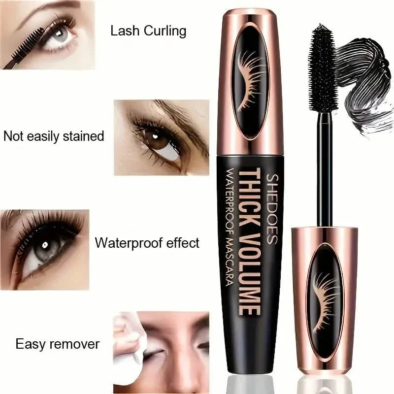 8D Curler Fiber Lash Mascara - Waterproof, Black, Thick Eyelash Shaping-8D Curler Fiber Lash Mascara - Waterproof, Black, Thick Eyelash Shaping
