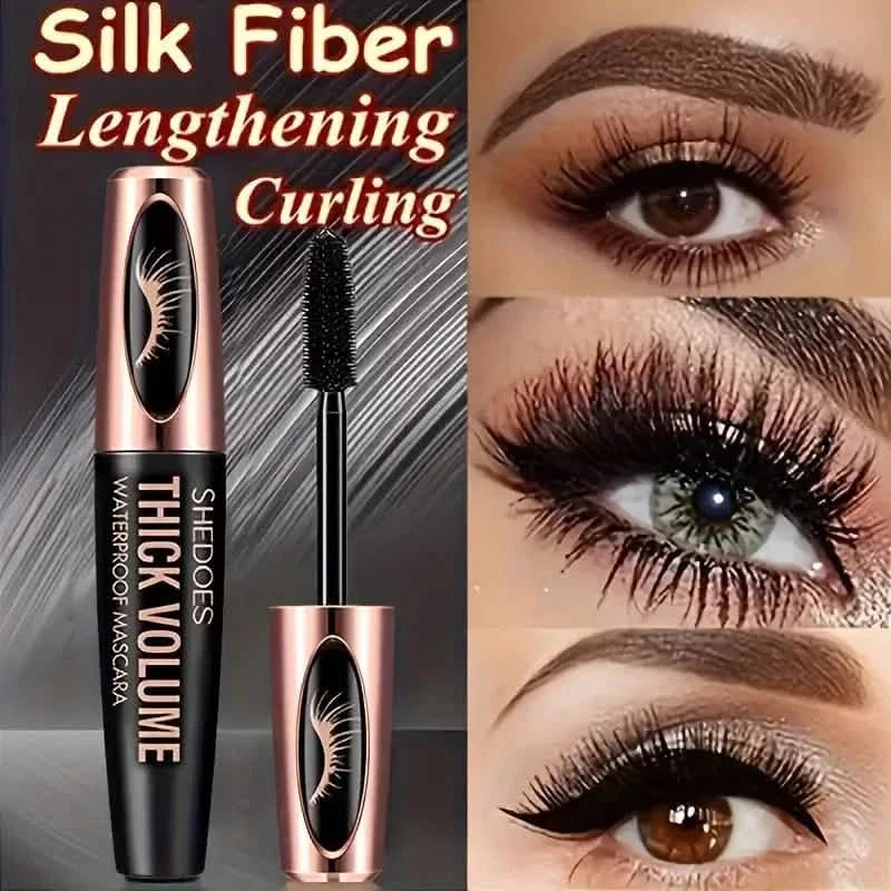 8D Curler Fiber Lash Mascara - Waterproof, Black, Thick Eyelash Shaping-8D Curler Fiber Lash Mascara - Waterproof, Black, Thick Eyelash Shaping