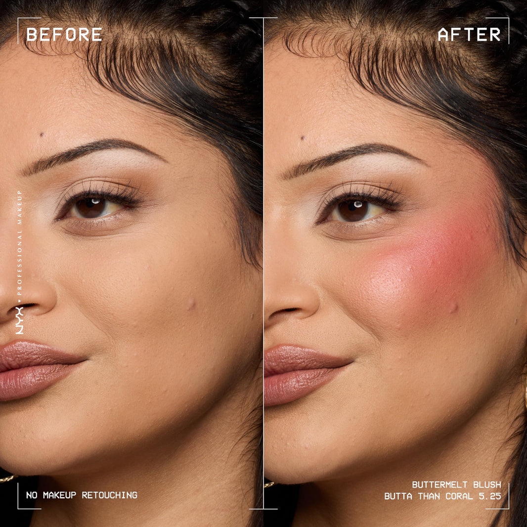NYX PROFESSIONAL MAKEUP Buttermelt Powder Blush, Fade and Transfer-Resistant Blush, Up to 12HR Make Up Wear, Vegan Formula - For The Butta-NYX PROFESSIONAL MAKEUP Buttermelt Powder Blush, Fade and Transfer-Resistant Blush, Up to 12HR Make Up Wear, Vegan Formula - For The Butta