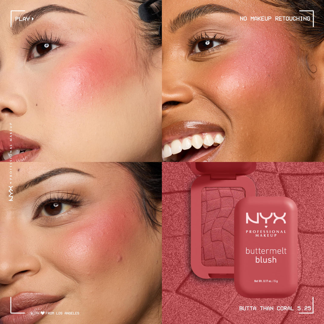 NYX PROFESSIONAL MAKEUP Buttermelt Powder Blush, Fade and Transfer-Resistant Blush, Up to 12HR Make Up Wear, Vegan Formula - For The Butta-NYX PROFESSIONAL MAKEUP Buttermelt Powder Blush, Fade and Transfer-Resistant Blush, Up to 12HR Make Up Wear, Vegan Formula - For The Butta