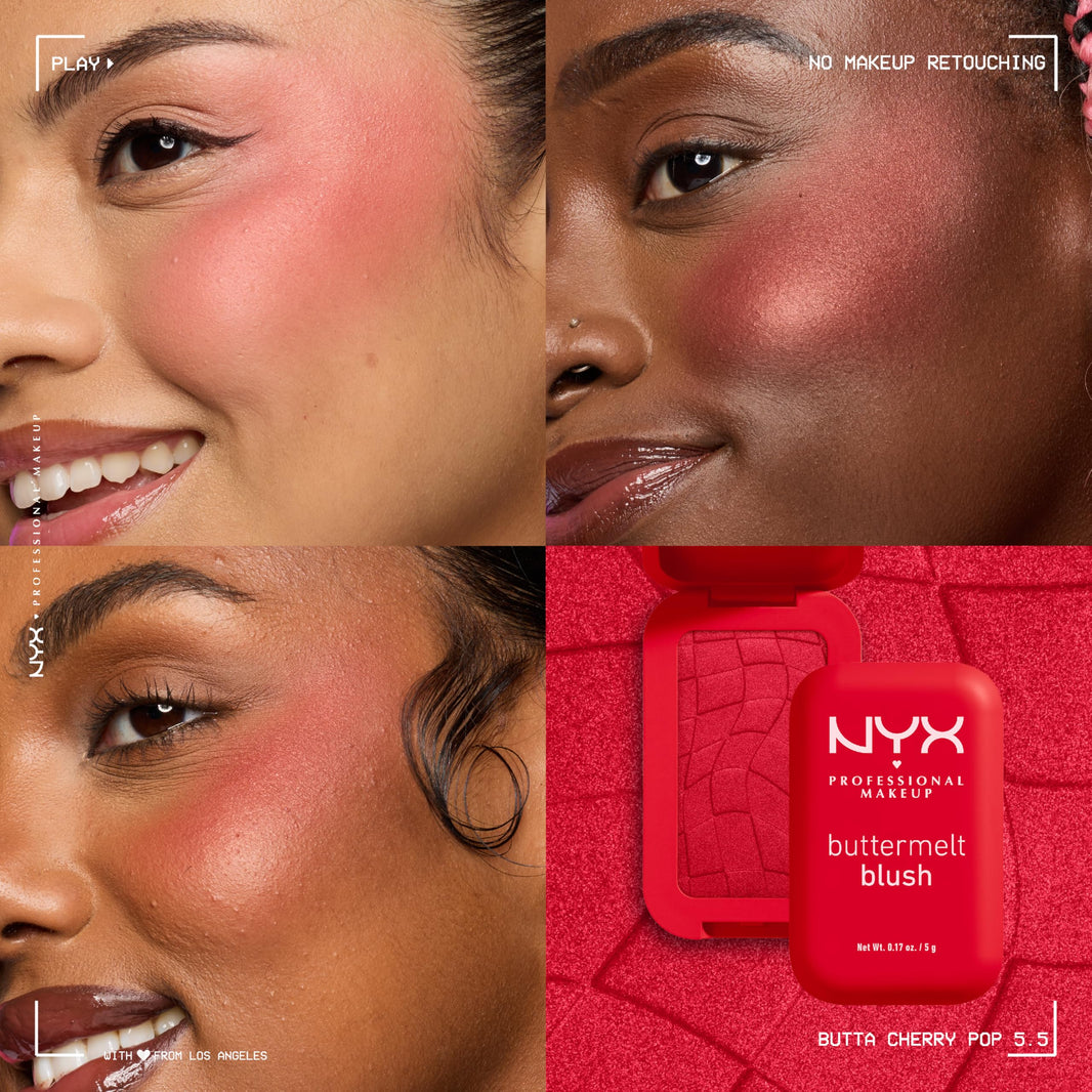 NYX PROFESSIONAL MAKEUP Buttermelt Powder Blush, Fade and Transfer-Resistant Blush, Up to 12HR Make Up Wear, Vegan Formula - For The Butta-NYX PROFESSIONAL MAKEUP Buttermelt Powder Blush, Fade and Transfer-Resistant Blush, Up to 12HR Make Up Wear, Vegan Formula - For The Butta