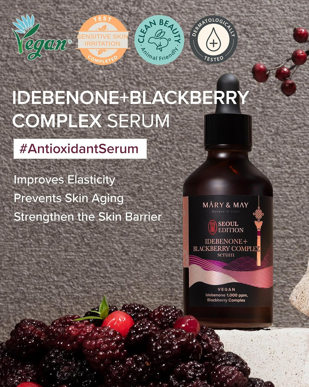 Mary & May Vegan Idebenone+ Blackberry Complex Serum-Mary & May Vegan Idebenone+ Blackberry Complex Serum