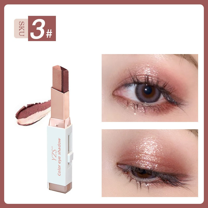 YZS Velvet Gradient Two-color Eyeshadow Stick, Contrast Pearlescent Eyeshadow, Eye Modification Eyeshadow Pen-d2af34f3655b9c98431d12287af7c93d