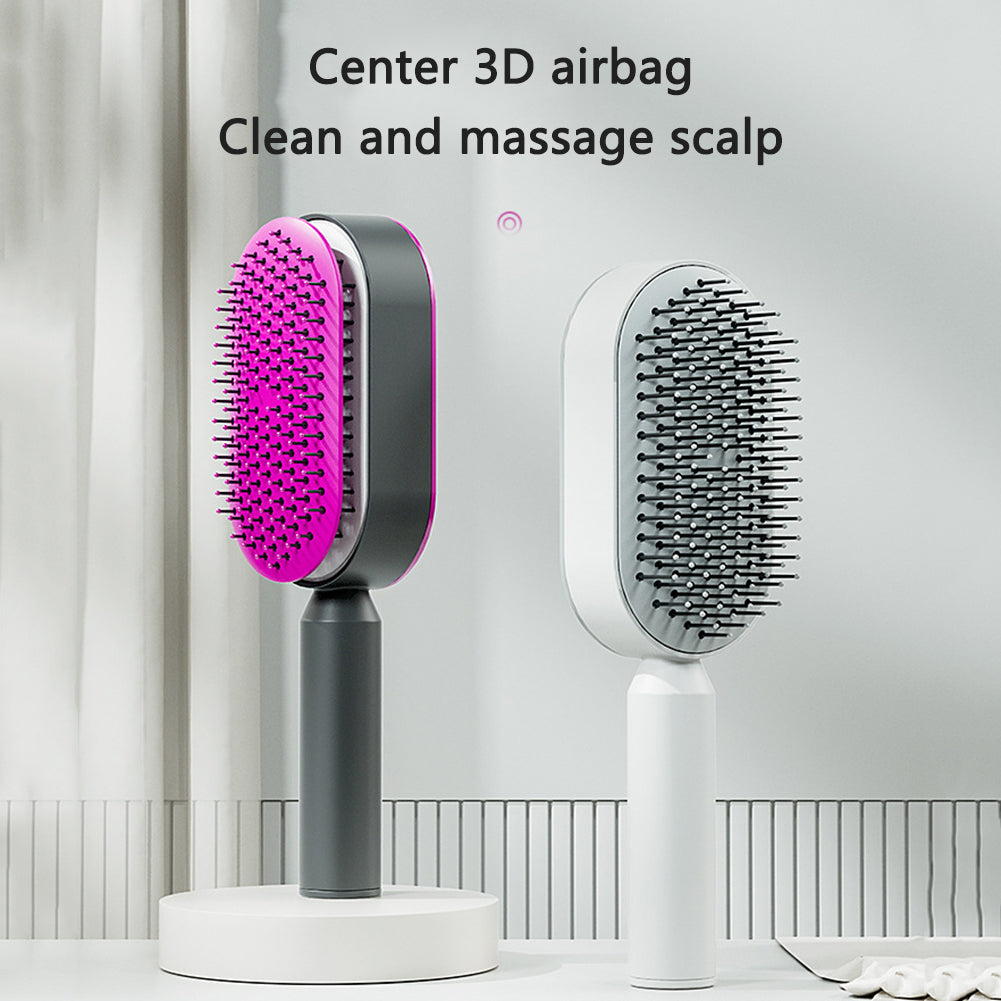 Self Cleaning Hair Brush For Women One-key Cleaning Hair Loss Airbag Massage Scalp Comb Anti-Static Hairbrush-ab34b68a0de75bd1b4791b24cac30f83