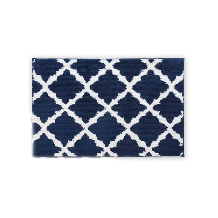 Bibb Home 1-2 Pack Trellis Micro Shag Bath Rugs 17" X 24"-Bibb Home 1-2 Pack Trellis Micro Shag Bath Rugs 17" X 24"