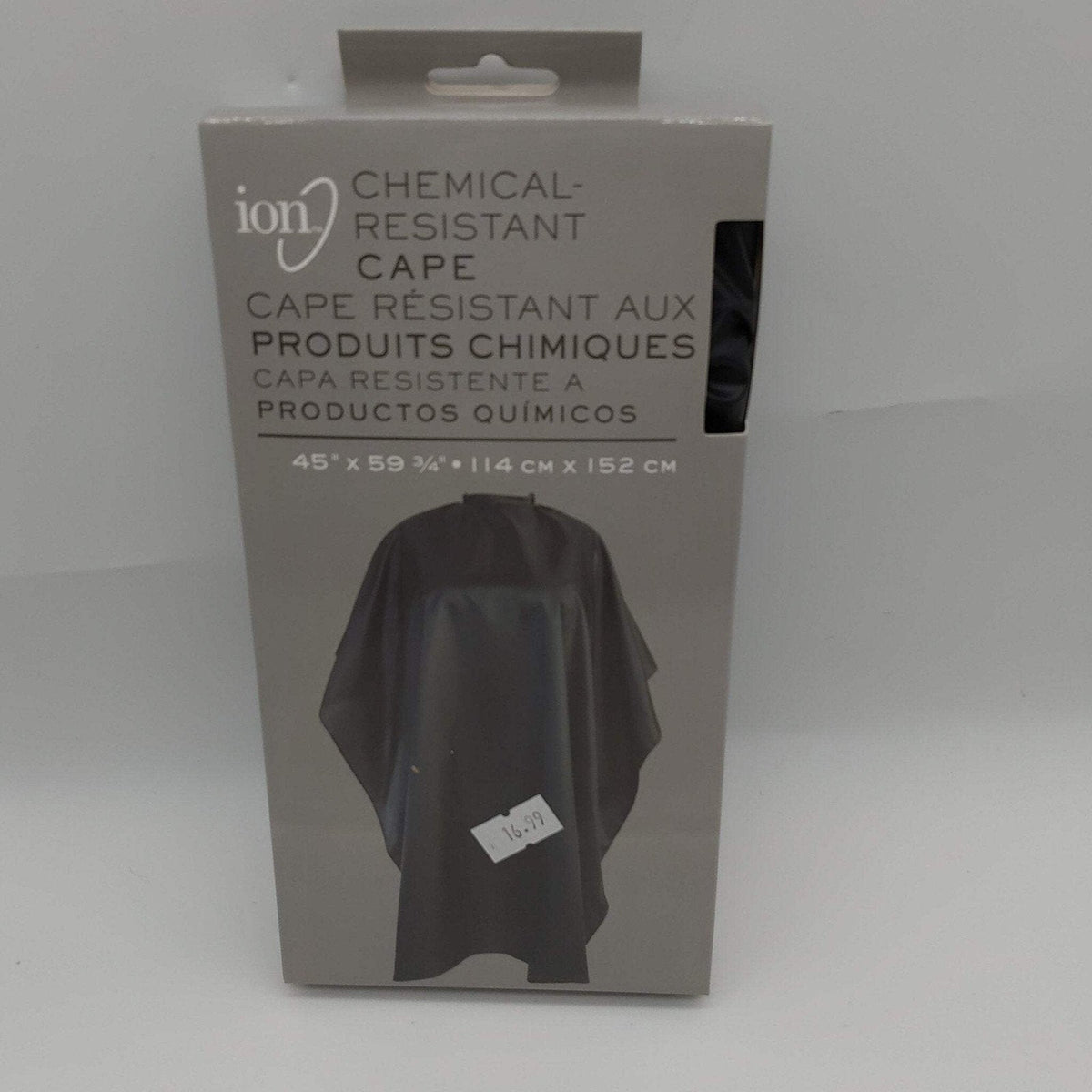 Ion Chemical-Resistant Salon Cape, 45" x 60", Black-Ion Chemical-Resistant Salon Cape, 45" x 60", Black