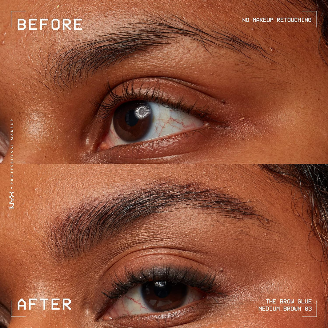 NYX PROFESSIONAL MAKEUP The Brow Glue, Extreme Hold Eyebrow Gel - Clear-NYX PROFESSIONAL MAKEUP The Brow Glue, Extreme Hold Eyebrow Gel - Clear