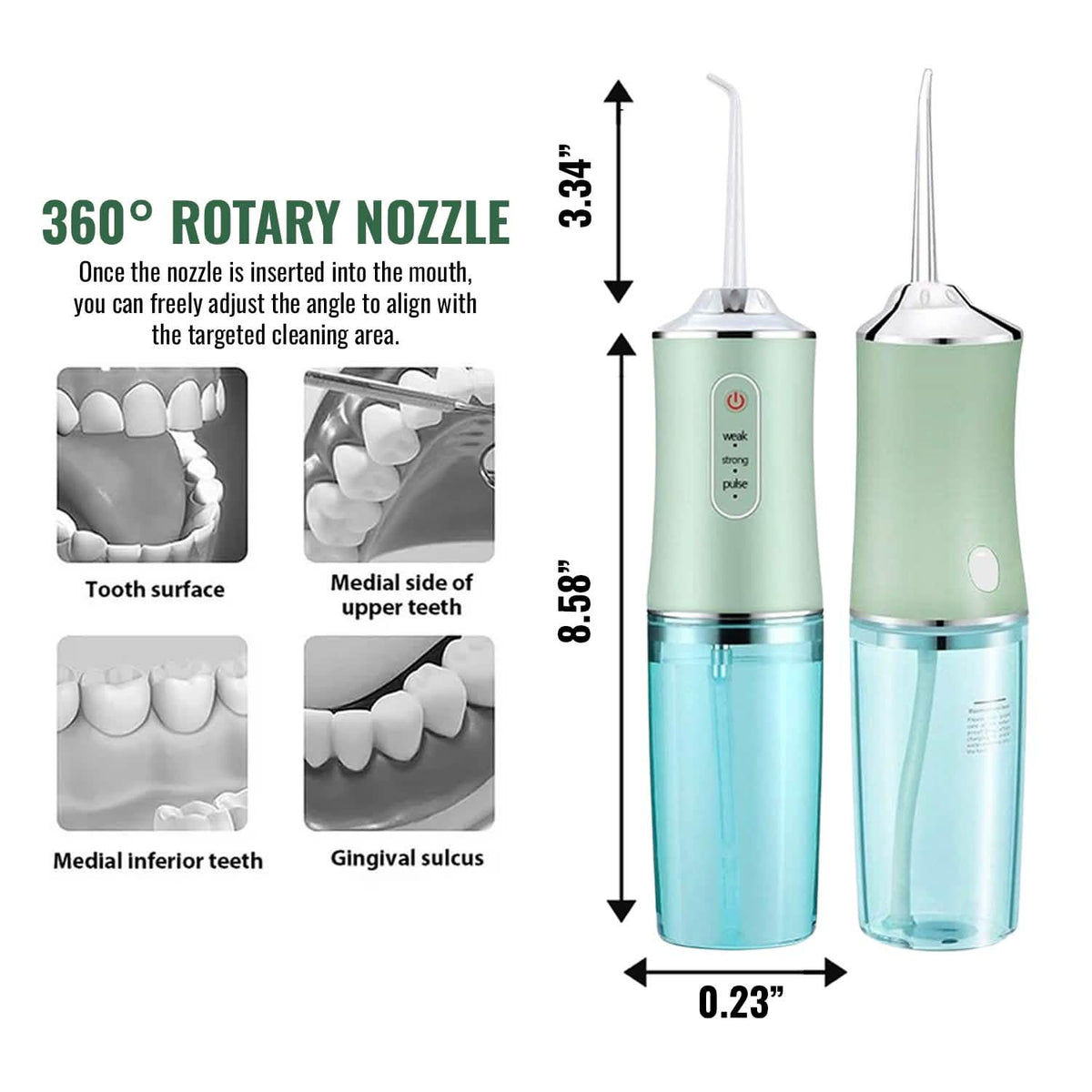 Professional Cordless Rechargeable 3 Modes Water Flosser Dental Oral Irrigator, Braces Cleaner-Professional Cordless Rechargeable 3 Modes Water Flosser Dental Oral Irrigator, Braces Cleaner