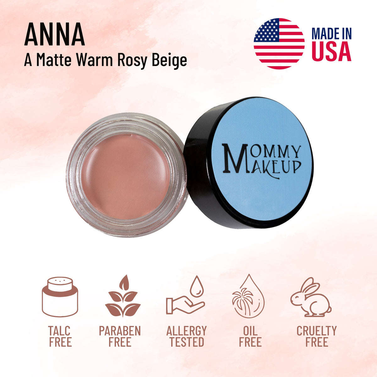 Anna Any Wear Creme - A Waterproof Multi-tasking creme to powder product for eyes, cheeks & lips. Can be worn anywhere-Anna Any Wear Creme - A Waterproof Multi-tasking creme to powder product for eyes, cheeks & lips. Can be worn anywhere