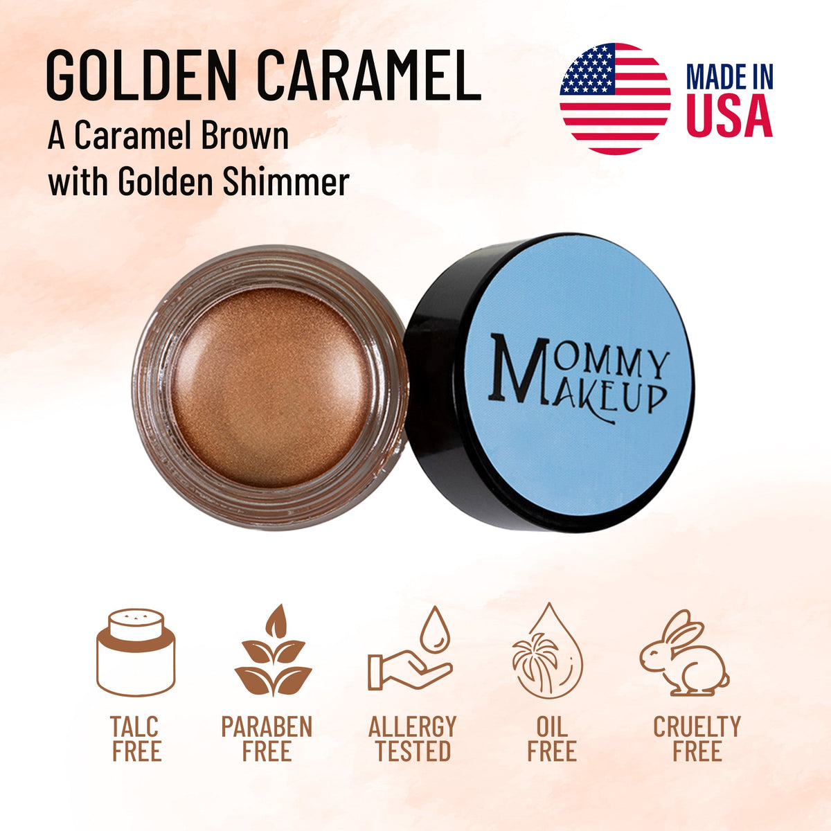 Golden Caramel Any Wear Creme - A Waterproof Multi-tasking creme to powder product for eyes, cheeks & lips. Can be worn anywhere-Golden Caramel Any Wear Creme - A Waterproof Multi-tasking creme to powder product for eyes, cheeks & lips. Can be worn anywhere