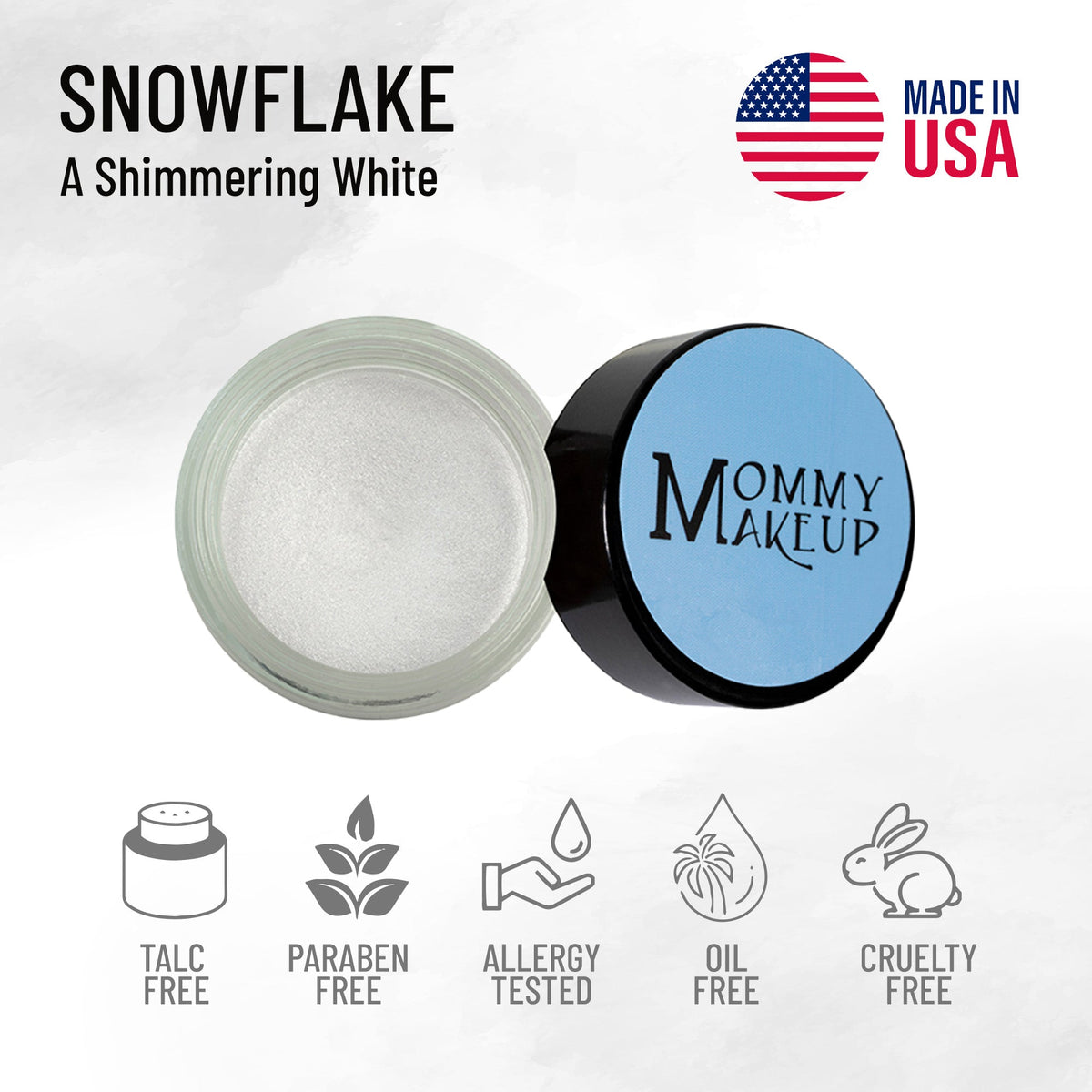 Snowflake Any Wear Creme - A Waterproof Multi-tasking creme to powder product for eyes, cheeks & lips. Can be worn anywhere-Snowflake Any Wear Creme - A Waterproof Multi-tasking creme to powder product for eyes, cheeks & lips. Can be worn anywhere