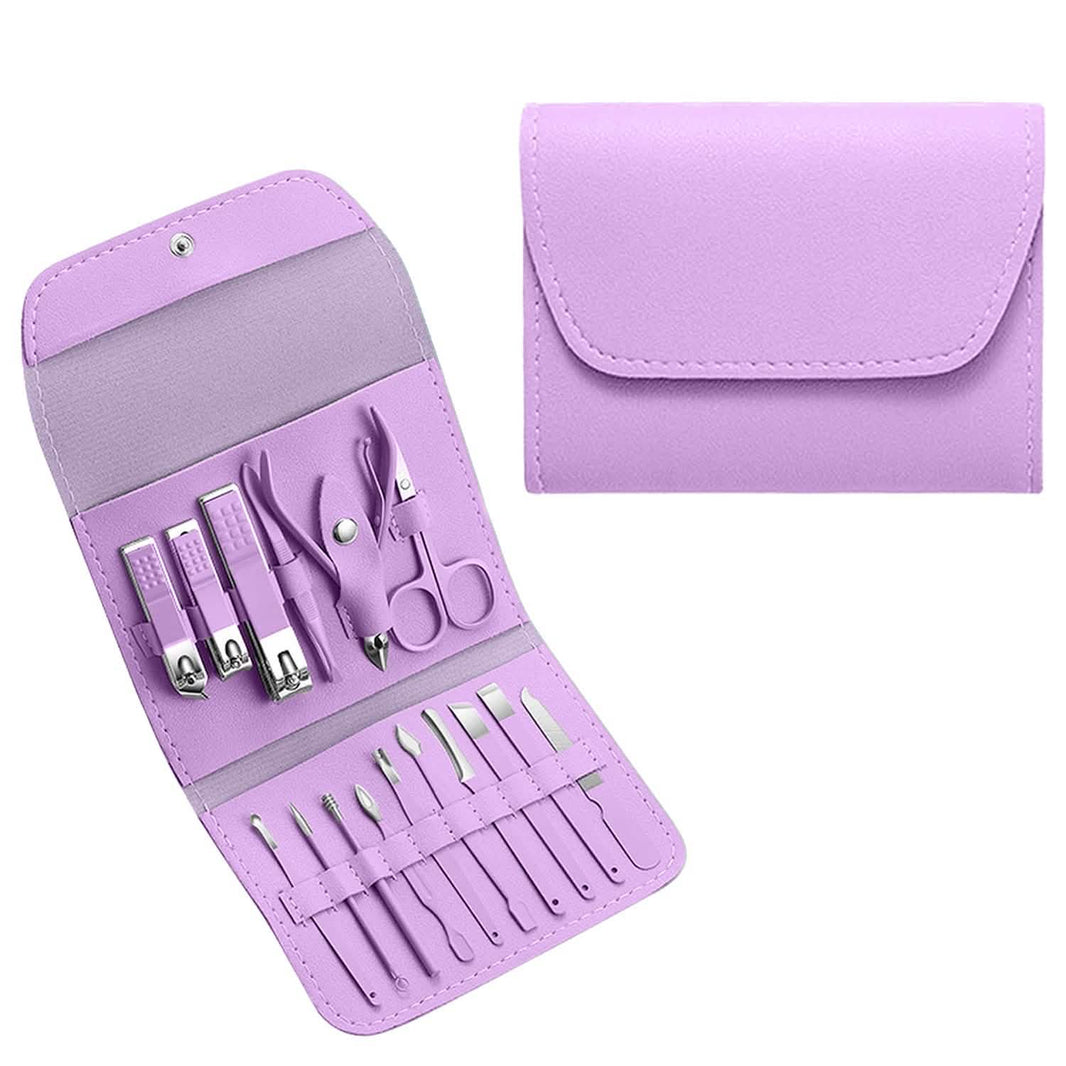 16-Piece: Stainless Steel Professional Manicure Pedicure Facial Set Grooming Kit with Leather Case-16-Piece: Stainless Steel Professional Manicure Pedicure Facial Set Grooming Kit with Leather Case