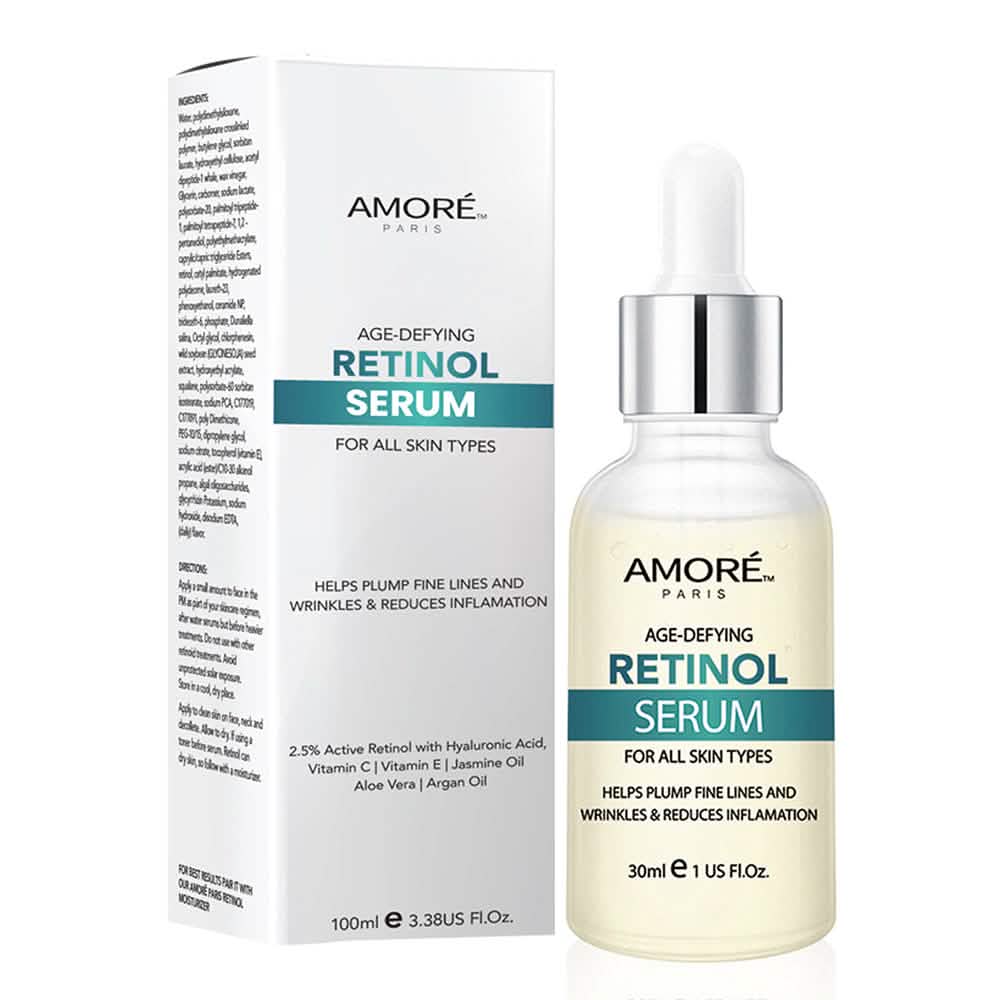 Amore Paris 2.5% Retinol Serum For Face With Hyaluronic Acid Night Facial Serum-Amore Paris 2.5% Retinol Serum For Face With Hyaluronic Acid Night Facial Serum