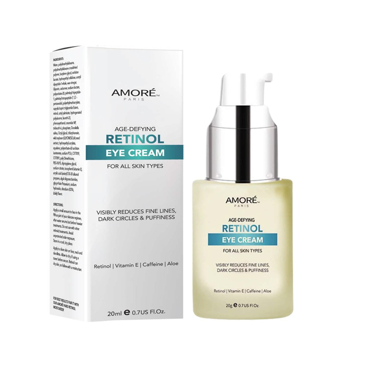 Anti-Aging Soothing Retinol Eye Cream A with Aloe, Hyaluronic Acid and Vitamin E-Anti-Aging Soothing Retinol Eye Cream A with Aloe, Hyaluronic Acid and Vitamin E