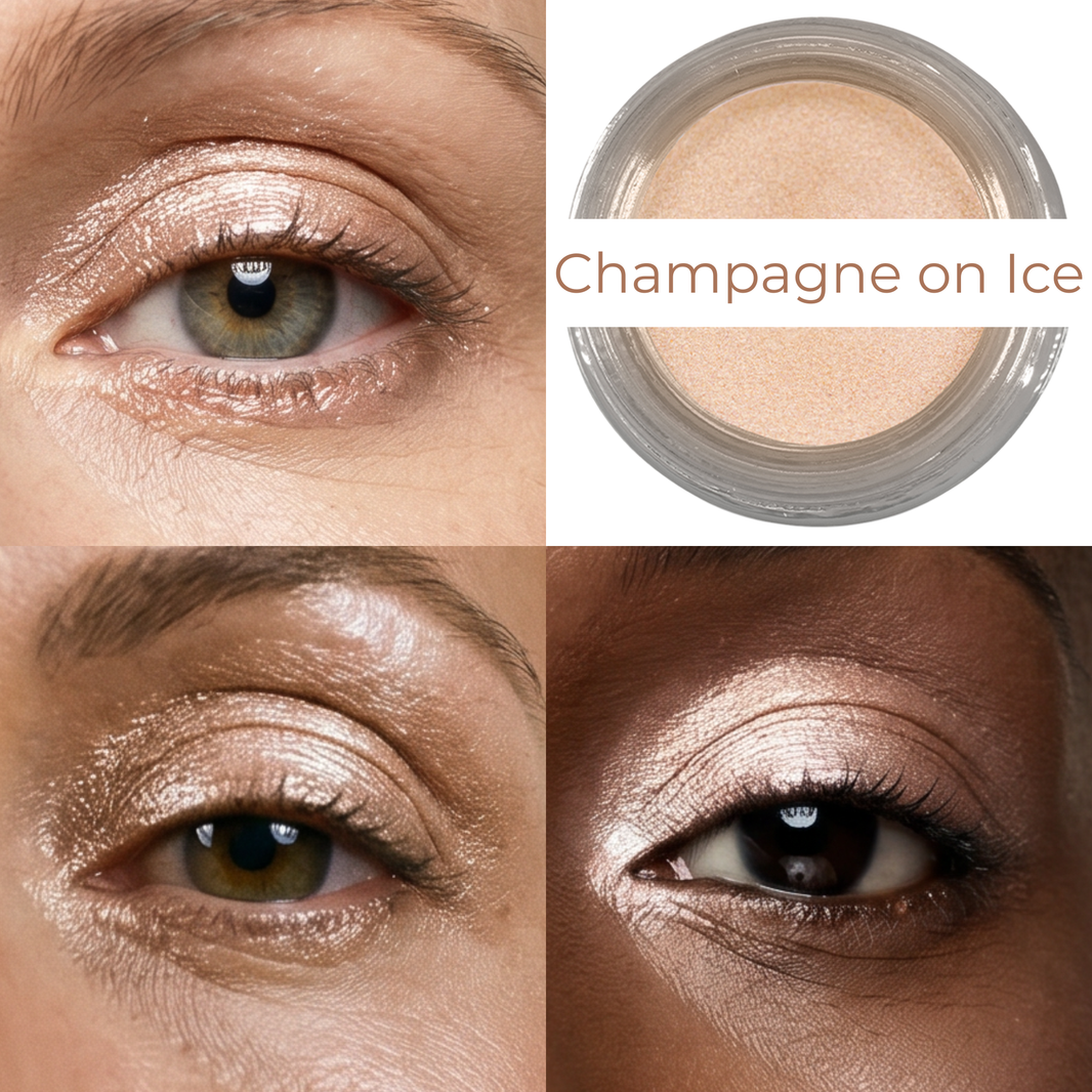 Champagne on Ice Any Wear Creme - A Waterproof Multi-tasking creme to powder product for eyes, cheeks & lips. Can be worn anywhere-Champagne on Ice Any Wear Creme - A Waterproof Multi-tasking creme to powder product for eyes, cheeks & lips. Can be worn anywhere