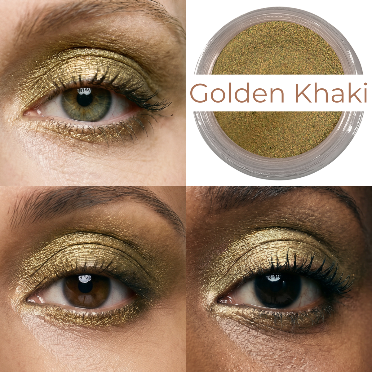 Golden Khaki Any Wear Creme - A Waterproof Multi-tasking creme to powder product for eyes, cheeks & lips. Can be worn anywhere-Golden Khaki Any Wear Creme - A Waterproof Multi-tasking creme to powder product for eyes, cheeks & lips. Can be worn anywhere