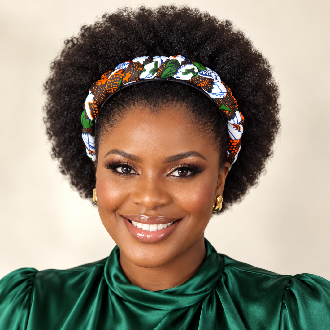 Duma MbilIi African Print Padded  Headband-Duma MbilIi African Print Padded  Headband