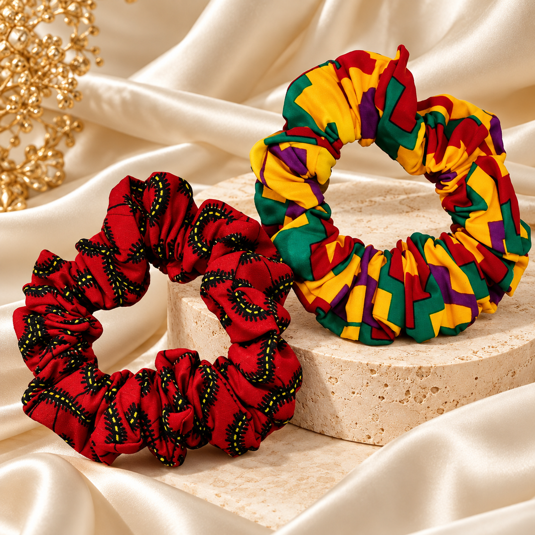 African Print Hair Scrunchies-African Print Hair Scrunchies