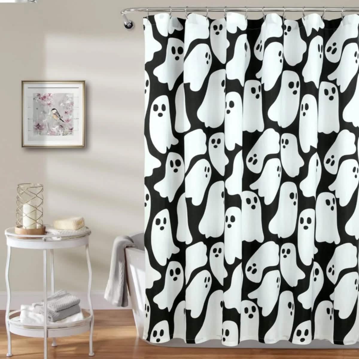 Royale Linens Double Brushed Microfber 1800 Thread Printed Shower Curtain-Royale Linens Double Brushed Microfber 1800 Thread Printed Shower Curtain