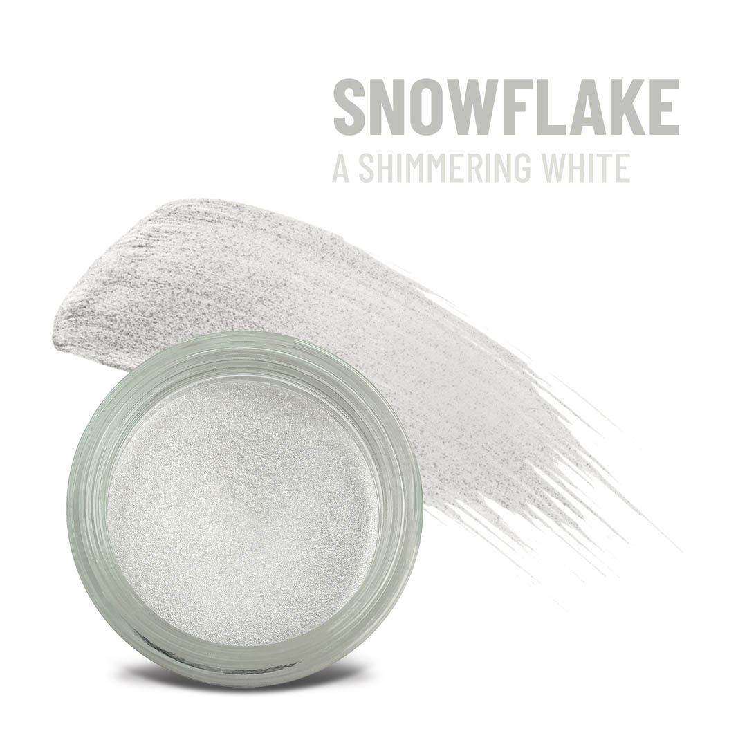 Snowflake Any Wear Creme - A Waterproof Multi-tasking creme to powder product for eyes, cheeks & lips. Can be worn anywhere-Snowflake Any Wear Creme - A Waterproof Multi-tasking creme to powder product for eyes, cheeks & lips. Can be worn anywhere