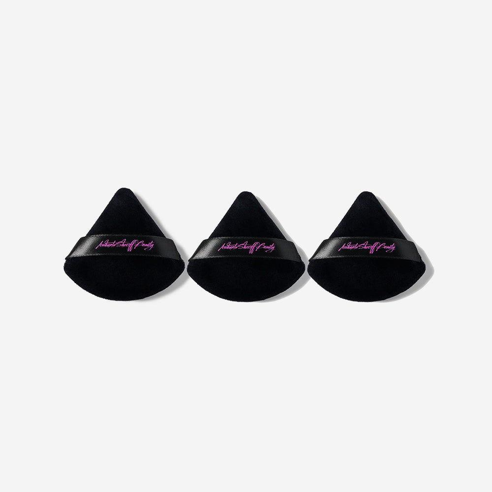 Ashunta Sheriff Beauty Velvet Hypoallergenic Ultra Soft Black Puffs (3-Pack)-Ashunta Sheriff Beauty Velvet Hypoallergenic Ultra Soft Black Puffs (3-Pack)