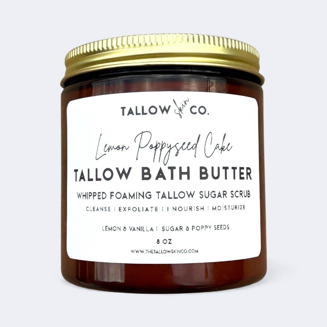 FOAMING TALLOW BATH BUTTER | LEMON POPPYSEED CAKE SUGAR SCRUB-FOAMING TALLOW BATH BUTTER | LEMON POPPYSEED CAKE SUGAR SCRUB