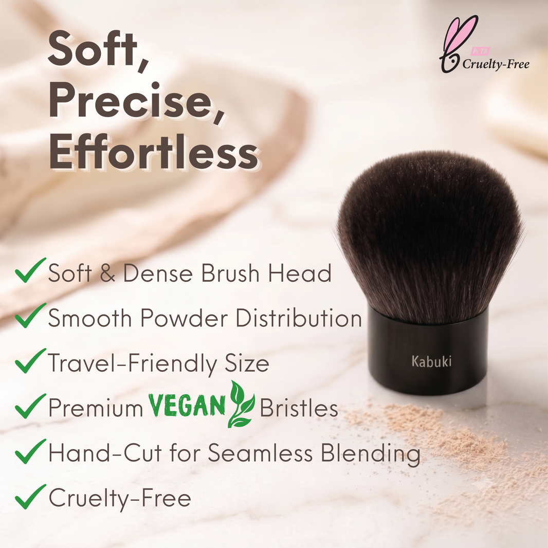 Kabuki Brush - Hand cut, Vegan, Cruelty-Free Mineral Makeup Brush-Kabuki Brush - Hand cut, Vegan, Cruelty-Free Mineral Makeup Brush