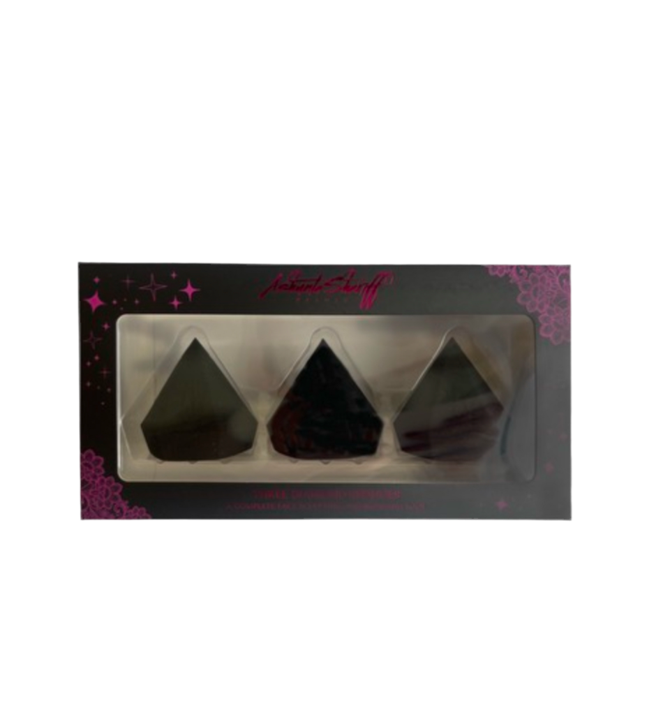 Ashunta Sheriff Beauty Diamond Sponge 3 pc set-Ashunta Sheriff Beauty Diamond Sponge 3 pc set