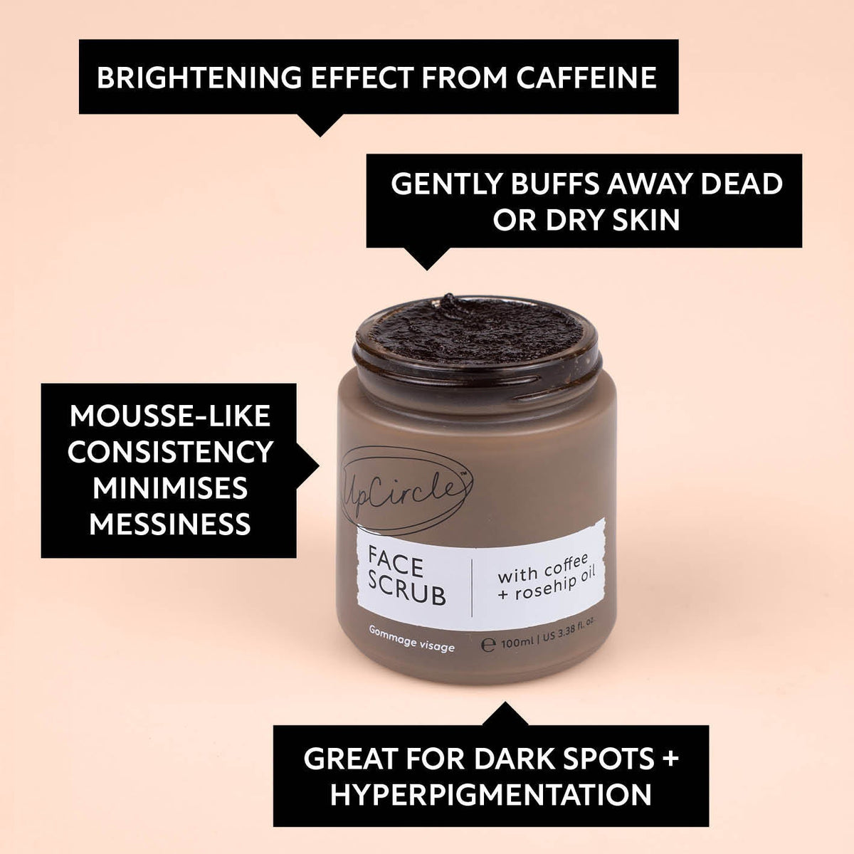 Face Scrub with Coffee + Rosehip Oil-Face Scrub with Coffee + Rosehip Oil