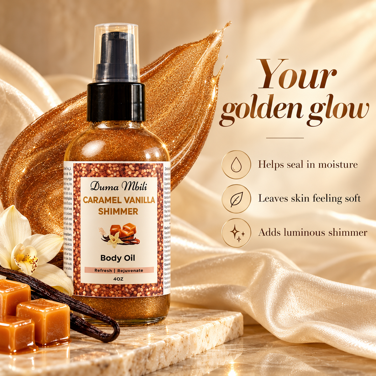 Caramel Vanilla Shimmer Body Oil-Caramel Vanilla Shimmer Body Oil